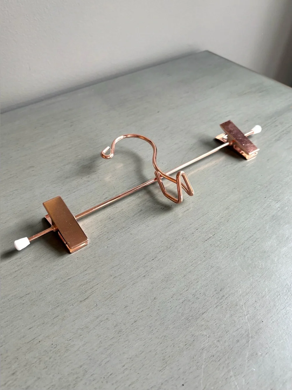 Space Saving Hangers Rose Gold Pink Metal Pant Jean Skirt Clip Clothes -10 Pack